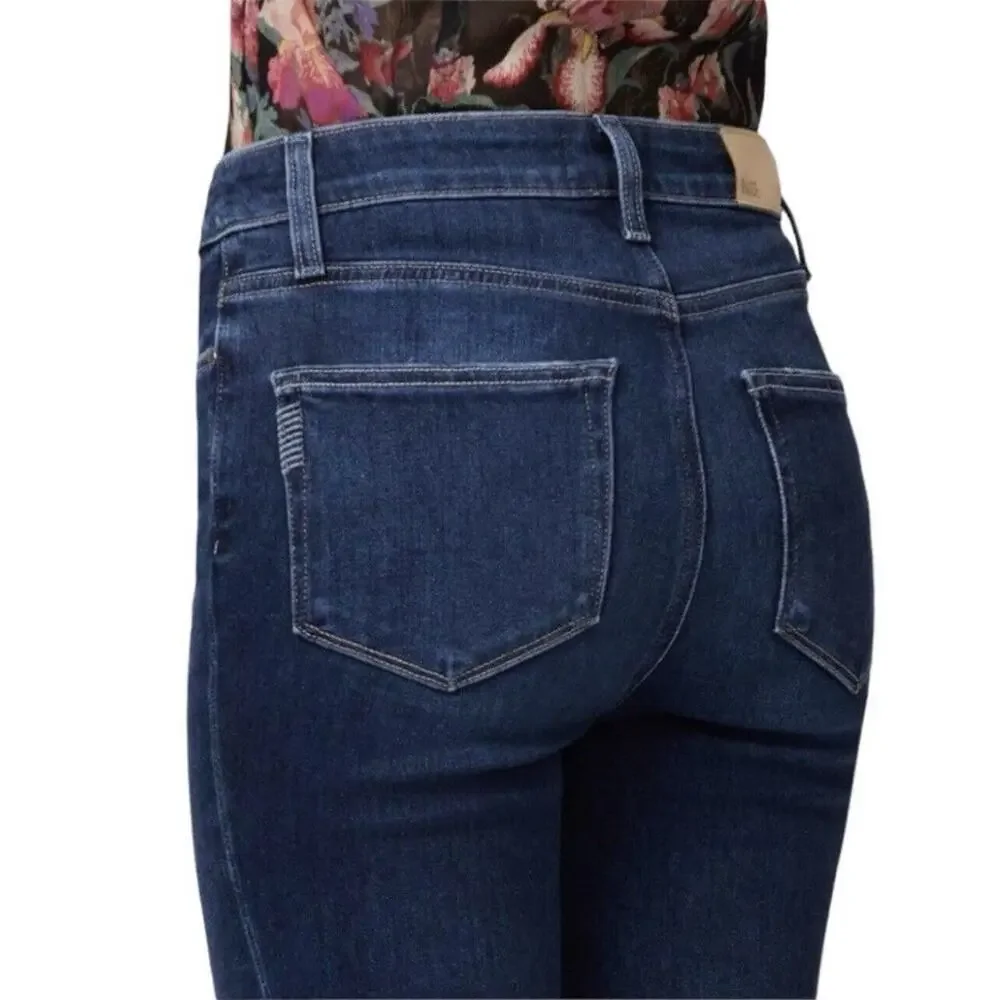 NWT PAIGE Cindy High Rise Straight Crop Jeans Womens 24 Wonderwall Dark Wash